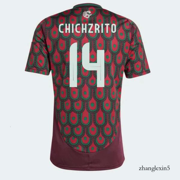 2024 2025 Meksika Futbol Formaları Chicharito 24/25 Milli Takım Futbol Gömlek Erkek Çocuk Kiti Uzakta Camisetas Copa America Maillot Mexique Gimenez Lozano 567