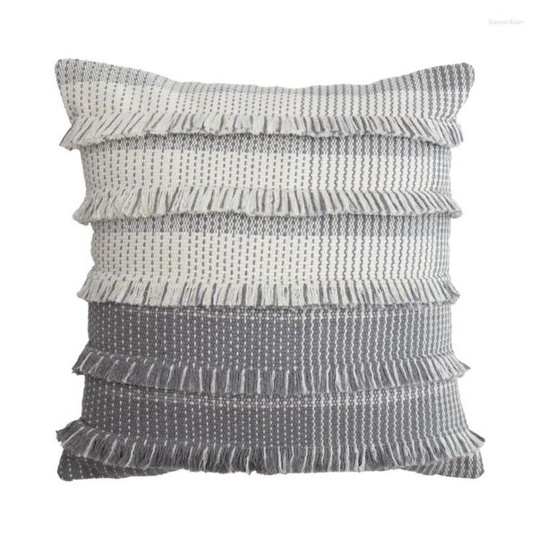 Travesseiro retro quarto cinza borlas de capa da indústria de arte estilos decorativos de case geométrica de cadeira de counsina cadeira de cadeira de cadeira