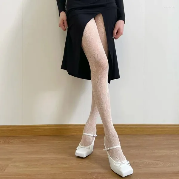 Kadın Socks Mesh Dantel Tayt Çorapları Gül Çiçeği Jakar Jakard Fishnet Pantyhose Tayt