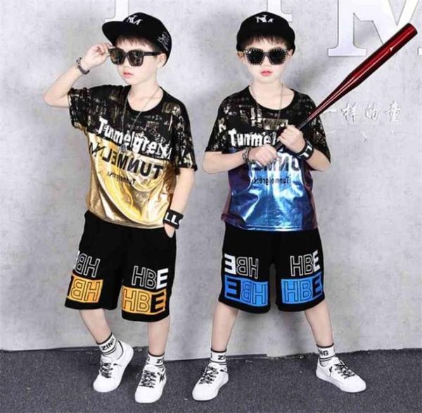 Adolescenti per bambini abbigliamento set di lettere estiva Thirt Shorts Hawaiian Adolescenti abiti per bambini per 6 8 10 12 13 14 Anno 2108045508209