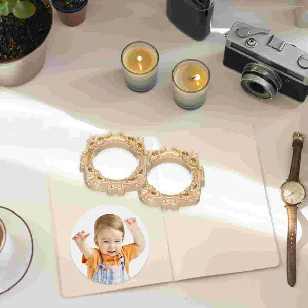 FRAMENTOS PO Frame DIY Exibir Desktop Manicures Requintados Jóias Resina Mães Props Compact Miniature Dollhouse