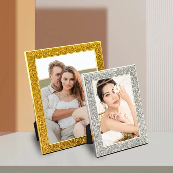 Frame Gold Silver Black Color Glitter Metal Squadra Folloscio Bambini 6 pollici da 7 pollici da 8 pollici abito da sposa abito da sposa fotogramma