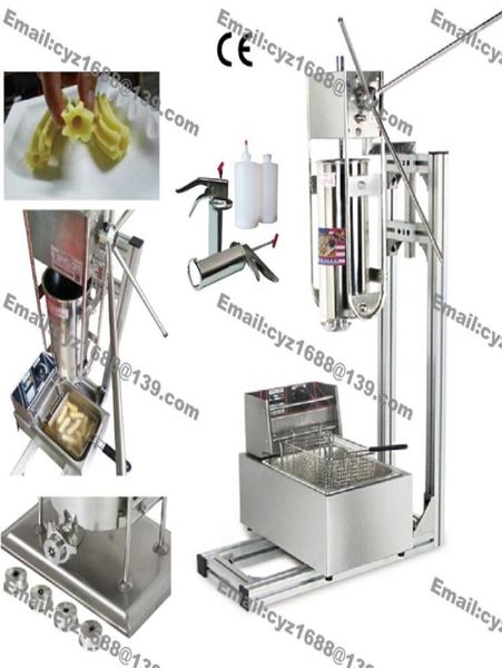 Kostenloser Versand Edelstahlhandbuch 5L Spanische Donuts Churrera Churros Maschinenhersteller mit 5L Electric Fryer Stand 1L 5422753