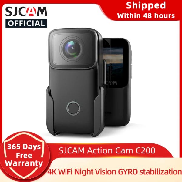 Câmera de ação SJCAM C200 de câmeras 4K 16MP NTK96660 WiFi Gyro Antishake Night Vision 40m Câmera de webcam esportes d'água DV Sports