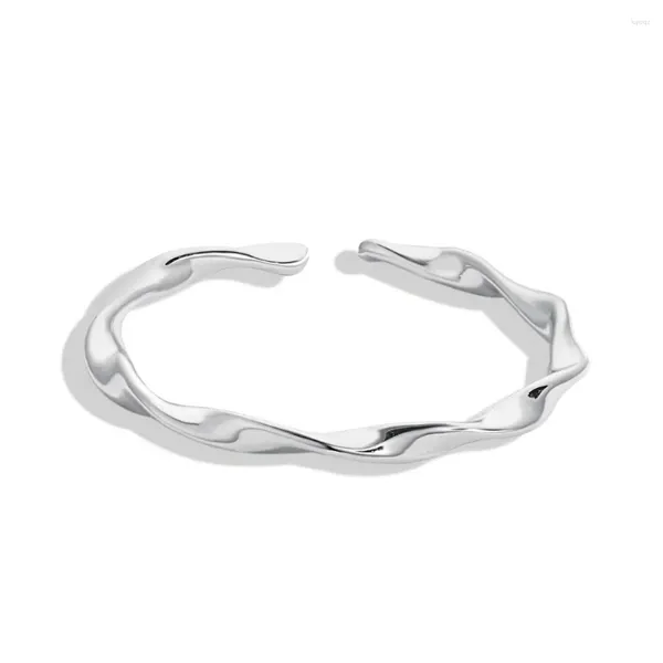 Clusterringe 925 Sterling Silver Mobius Ring eine Nische und minimalistisches Design mit kaltem coolem Stil Öffnen