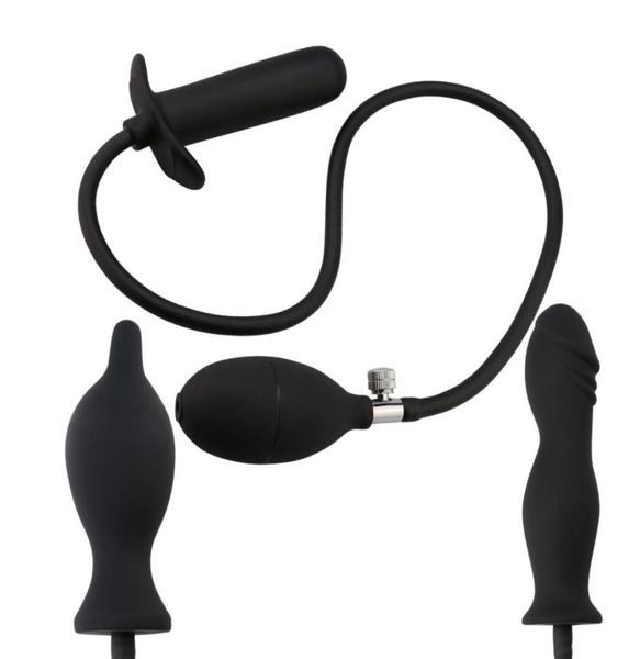 Tappo anale di silicone di grandi dimensioni gonfie di dilatatori espandibile di dilatazione a aria ricca di dildo della pompa per donne gays 2107206984063