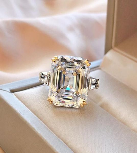 Engagement Promise Ring 925 Sterling Silber Asscher Schnitt 6ct 5A CZ Luxus Ehering -Band Ringe für Frauen Brautschmuck 6 T26177645
