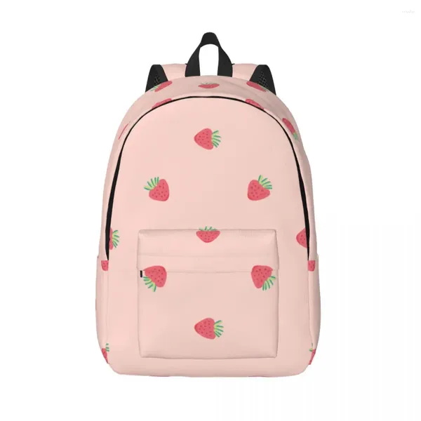 Backpack Laptop un unico sacchetto per la scuola di fragole rosa Dureble Student Girl Travel