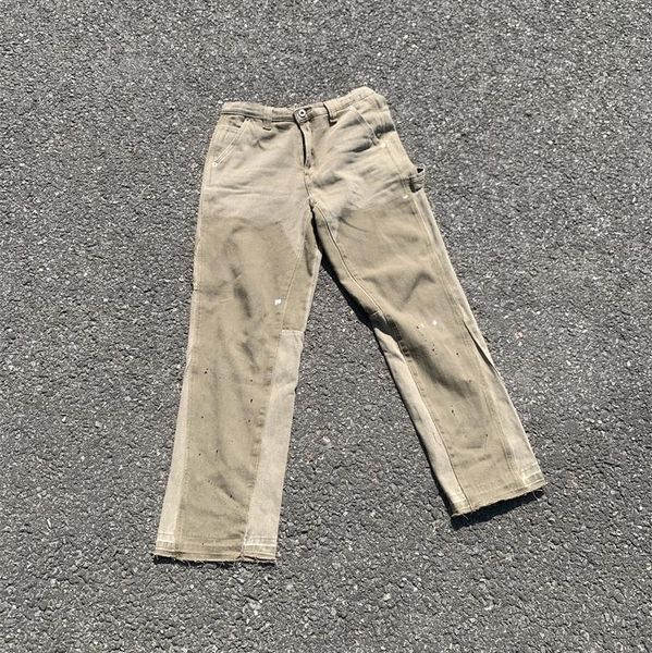 Patchwork Jeans Männer Frauen beste Qualität Denimhose Khaki Reale Fotos