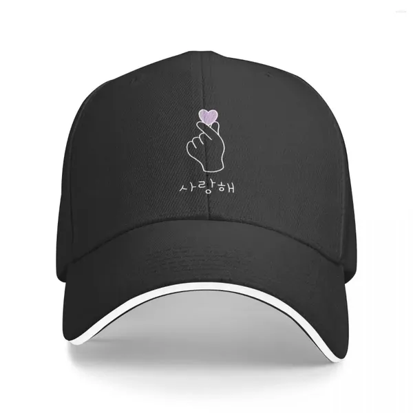 Caps de bola Saranghae Kdrama - Coração coreano I Purple You Baseball Cap Gentleman Hat Man Luxury Beach Bag Masculino