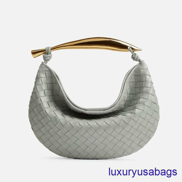 Designer Womens Classic Sardine Sardine Bag Small Intrecciato Leather Saco com Top Metallic Handd