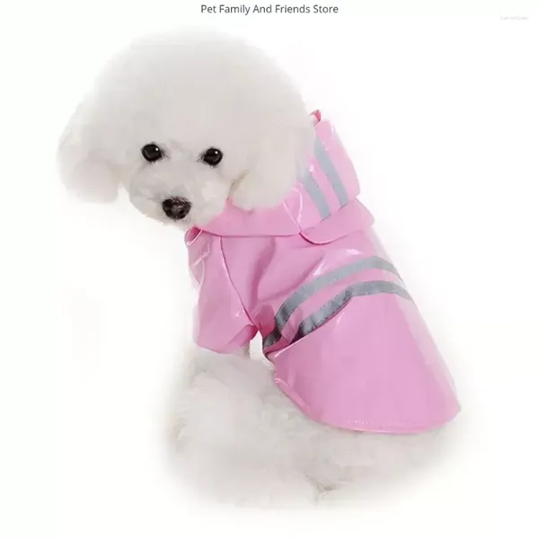 Capa de chuva de roupas de roupas de cachorro capa de chuva à prova d'água com capuz de cachorro de estimação de cachorro de estimação ao ar livre de pinço de cães pequenos leves ao ar livre