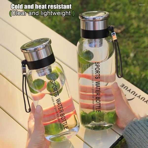 Бутылка бутылки с водой, питье экологически чистое боросиликатное стекло с широким ртом утечка для гидратации
