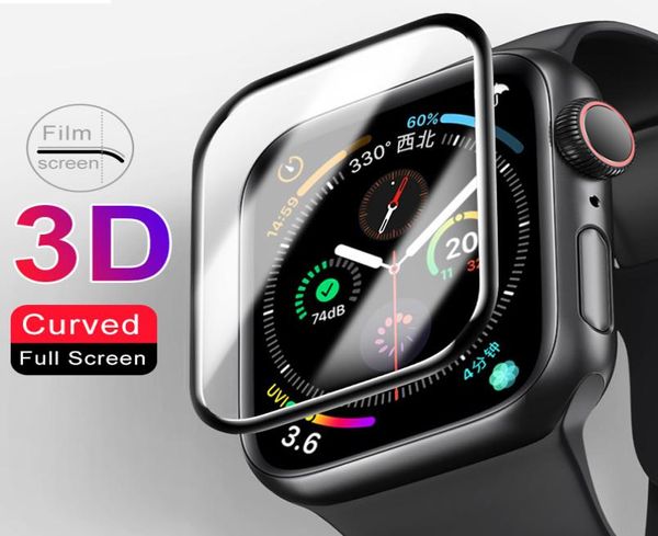 Пленка защитника экрана для Apple Watch Ultra SE серия 8 7 49 мм 41 мм 45 мм 44 мм 44 мм 3D изогнутое изогнутое измеренное стекло взрыв премиум -класса Full2918282