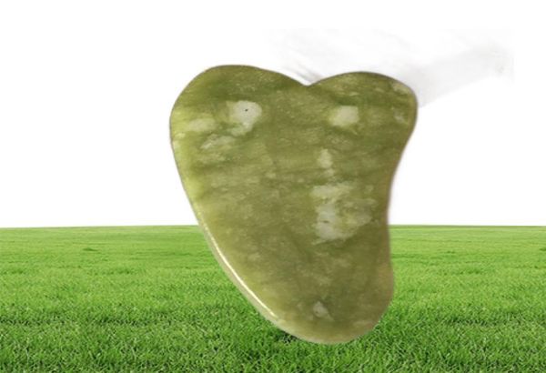 JD010 NATURAL XIUYAN STONE VERDE JADE GUINA GUA SHA MASSAGER DE TRABALHO PARA DESCRAÇÃO TERAPIA DE TERAPIA JADE 2388293