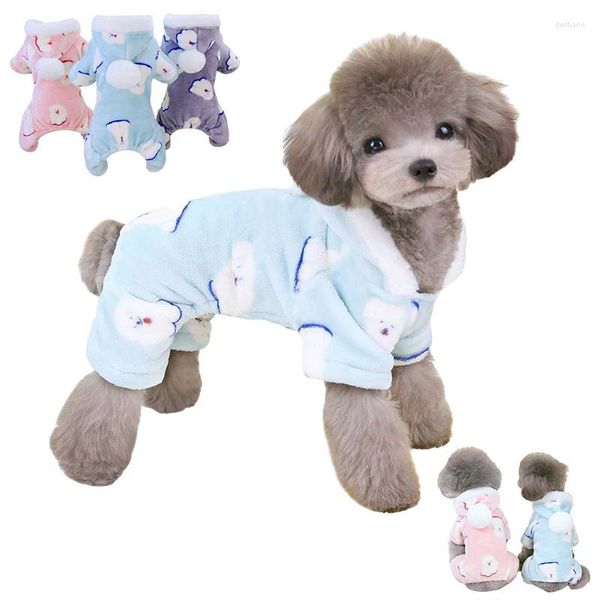 Köpek giyim evcil hayvan kıyafetleri kış köpek sweatshirt yumuşak pazen pijamalar küçük chihuahua oyuncak kıyafetler için sıcak tulum