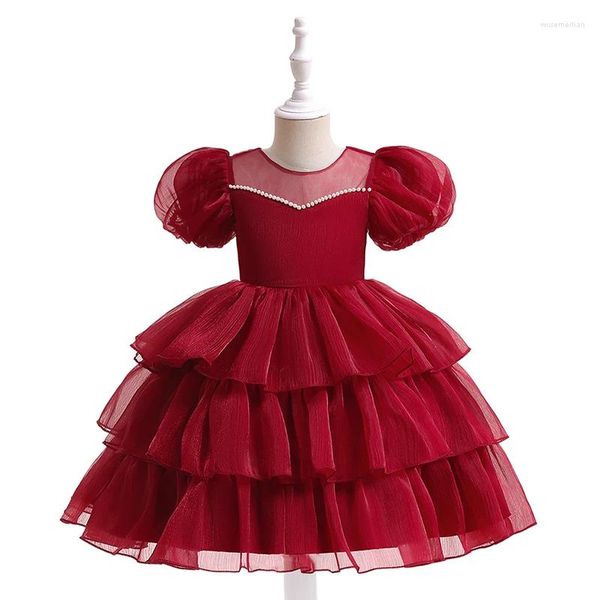 Mädchenkleider Baby -Mädchen Kleid Fashion Party für süße Puffärmel Weihnachten kleine Prinzessin Geburtstag Geschenk Kinder Kleidung Kleidung