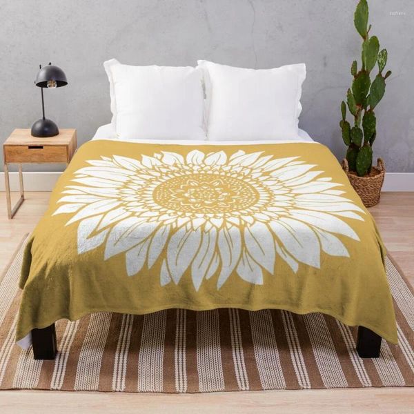 Cobertores Desenho de Flor Amarelo Tapestry Tapestry Bobert Microfiber Consolador