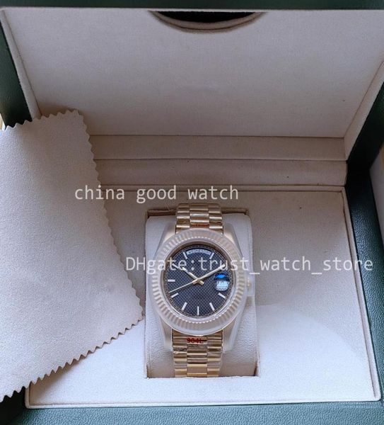 Sup9 Super Watch с коробками с коробками Black Grid Dial Mens Automatic Movemation 41 мм часы Classic Watches Yellow Gold 904L Steam Sapphir4268345
