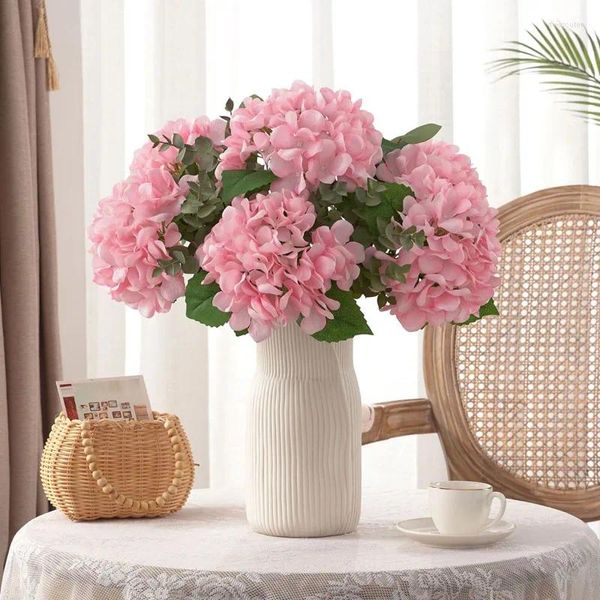 Flores decorativas 1pc Flor artificial Fake Hydrangea Hydrangea Depuração