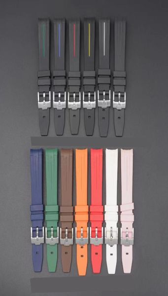 Moon Watch Bands gebogenes Ende Gummi -Uhr -Armband Neue 20 -mm -Sternmenschen Frauen wasserdichtes Sportuhrband für MEN6165026