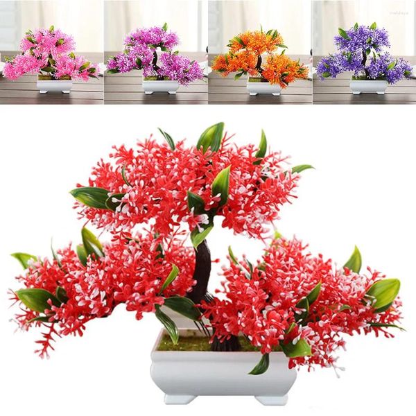 Fiori decorativi di alta qualità bonsai artificiali piante in vaso fiore e ufficio fucsia altezza piena ad alta qualità in falsa