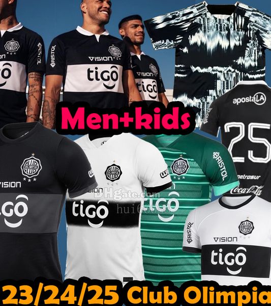 23/24/25 Clube Olimpia 120º ASUNCION Mens Camisas de futebol 2024 2025 R.ortiz W.Gonzalez D.Gonzalez S.Otalvaro Lhome Branco Away Black 3rd Green Football Shirsey Top Top Top Top