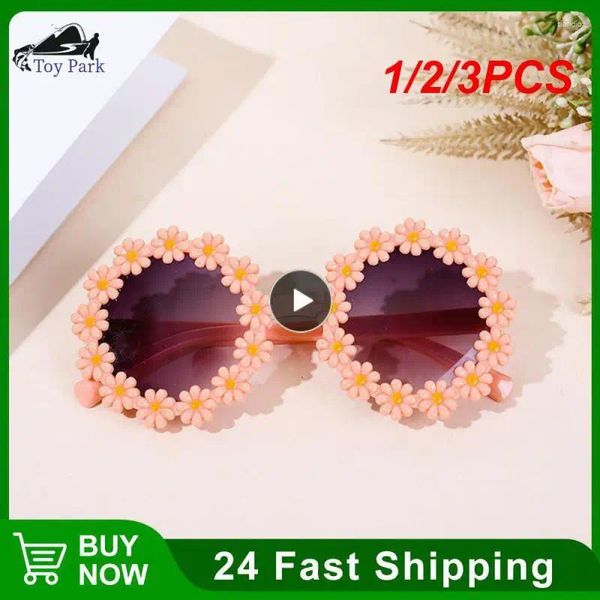 Óculos ao ar livre 1/2/3pcs Korea Kids Sunglasses Sun Flower Fashion Children Shades Baby Glasses UV400 Proteção solar