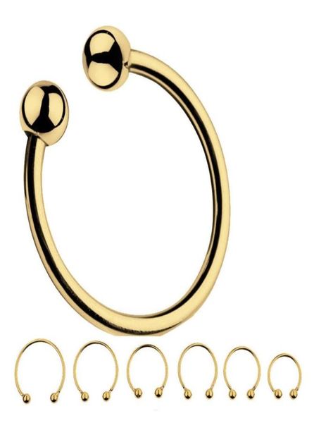 Articoli da massaggio maschio Chasity Anello del pene in acciaio inossidabile 6 dimensioni Gold Silver Rings Toys Sexy for Men maschio masturbato Men039S 4709319