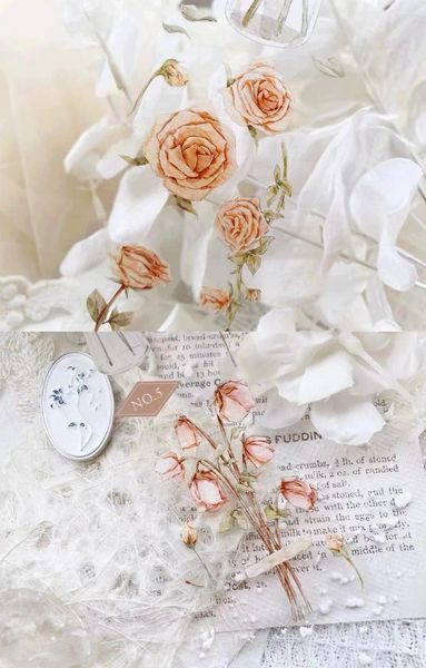 Geschenkverpackung Vintage Orange Rose Garten Blumen Was Washi Pace Tape Planer DIY -Karten machen Scrapbooking Plan dekorativer Aufkleber