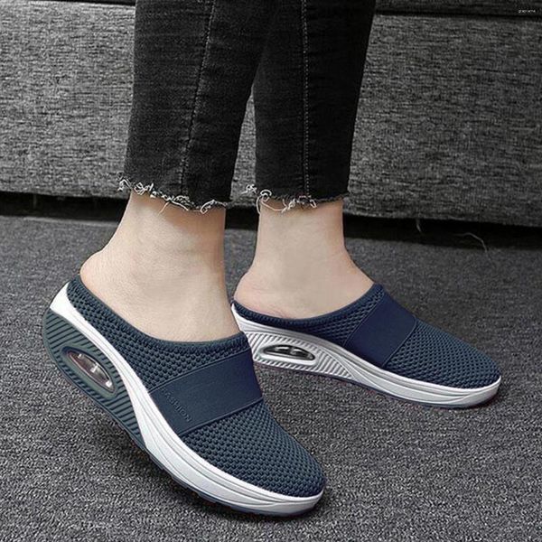 Scarpe casual leggere comode pacco testafora femmina femmina ridotta cuscino di aria inferiore maglia vuota traspirante senza tallone una staffa piatta