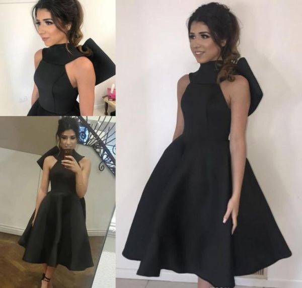 2019 Little Black Cocktail Dress Tea Length Me semi clube Use o vestido de festa de formatura de volta ao lar de tamanho maior9348095