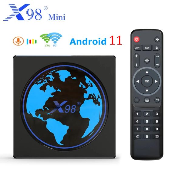 Caixa X98Mini Android 11 Smart TV Box X98 Mini S905W2 Quad Core Cortex A35 Caixa de mídia SettOp Box