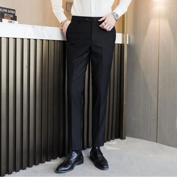 Ternos masculinos moda calça calça calça calça sólida resistente a roupas de vestido formal de trajes de trabalho