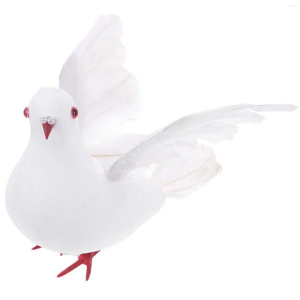 Fiori decorativi ala grande allungatura degli uccelli piccioni artificiali Pieci di pace Pun di Pun per il matrimonio della decorazione domestica (bianco)