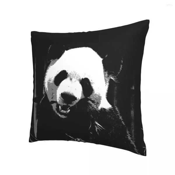 Kissengiganten Panda Bär mit Bambus Kissenbezug gedruckter Polyesterabdeckung Dekorative Tiergehäuse Haus Platz 40x40 cm