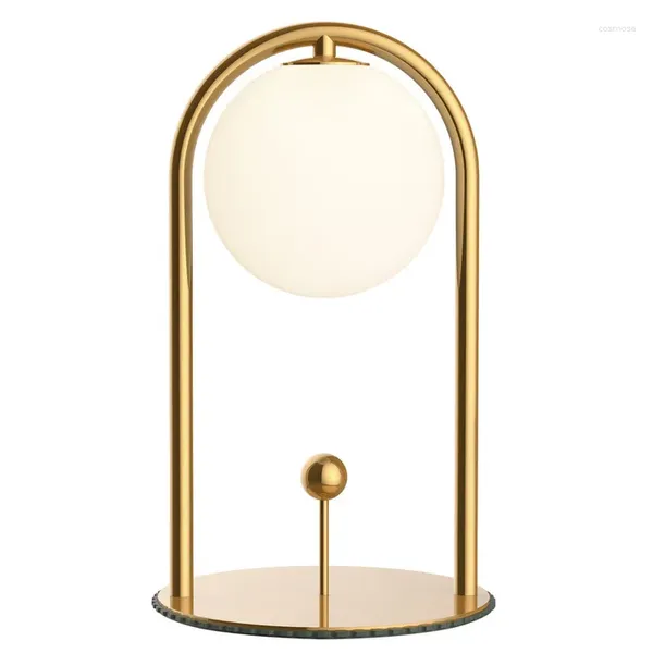 Kerzenhalter moderne Luxusgoldene Tischlampe Elegante dekorative Nachthautleuchtglas Globe Umgebungsmond Dimmbare LED
