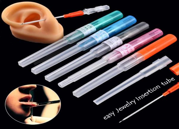 5pcs agulhas de piercings agulhas de cateter iv para piercing de piercing em ferramenta de piercings de tatuagem esterilizada para piercing suprimentos kit3324622