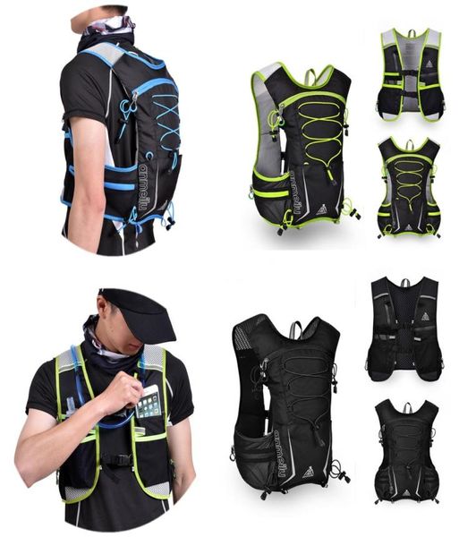 Açık Yürüyüş Kamp Bisiklet Koşu Hidrasyon Paketleri Sırt Çantası Spor Yelek Su Çanta Paketi Offroad Marathon Işık Nefes Üretilebilir 5L R8361498