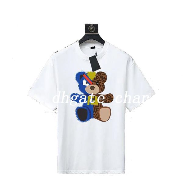 Tasarımcı Erkek Tişört Erkek ve Kadın Lüks Marka T-Shirt Yaz Crewneck Kısa Kollu Açık Moda Sıradan Pur Pamuk Alfabe Karikatür Baskı Aşık S-5XL