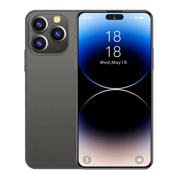 New Unlock Dual SIM I14 Pro Max Smartphone Android 6,1 -Zoll -Bildschirm -Gesicht -ID Android 8.1 MTK6580A 1 GB 8 GB Handy