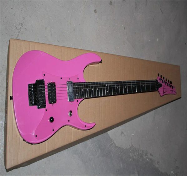 Гитара Новое прибытие Pink Pickguard 7V Ebony Fignbord Rg Team J Craft One Piano Enetche Guitar в наличии !!