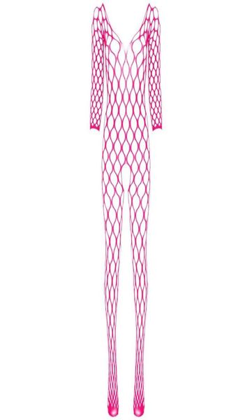 Kadınlar V Boyun Uzun Kollu Kasık Vücuttaşlık Strants Fishnet Bodysuit örgü iç çamaşırı Nightwear Sweetwear8395539