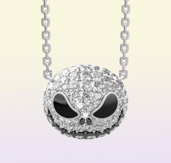 Nightmare Before Christmas Skeleton Necklace Crystas Crystals Women Women Witch Collace Gioielli gotici Gioie gotiche interi J1218737513046458