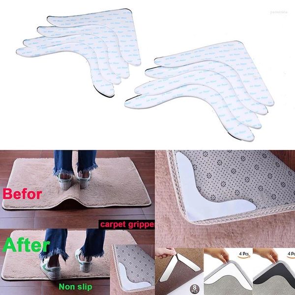 Badmatten 4/8pcs Anti Slip Rug Pad Lockenklingelkleber Aufkleber Ecken Kanten Gripper Home Badezimmer Matte Dusche Dekor Dekor