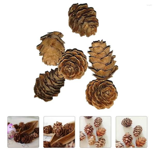 Vasen 50 PCs kleine Kiefernkegel realistische Zapfen Weihnachtsdekoration Ornament Dekorative Dekoration Künstliche Bälle