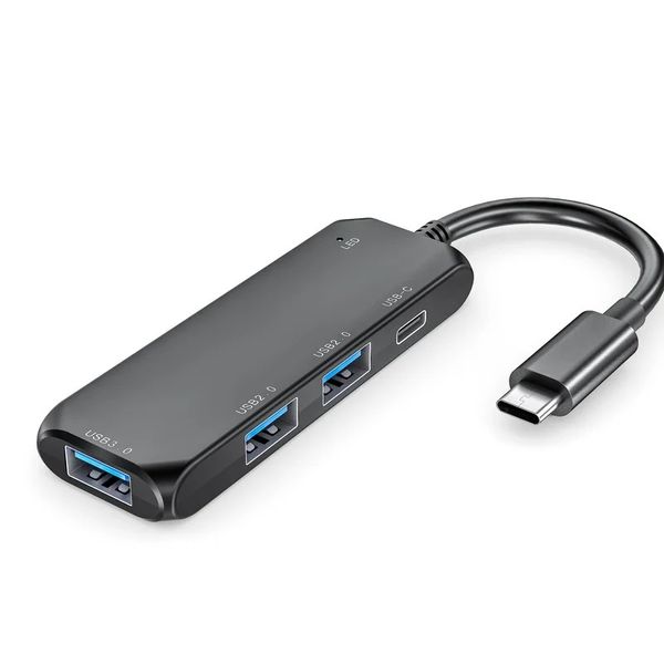 Yeni Type-C Docking İstasyonu Hub Mac Kitabı Ultrabook Bilgisayar USB Kablo Ayırtıcı 4 bağlantı noktası için Hub Splitter PD Şarj