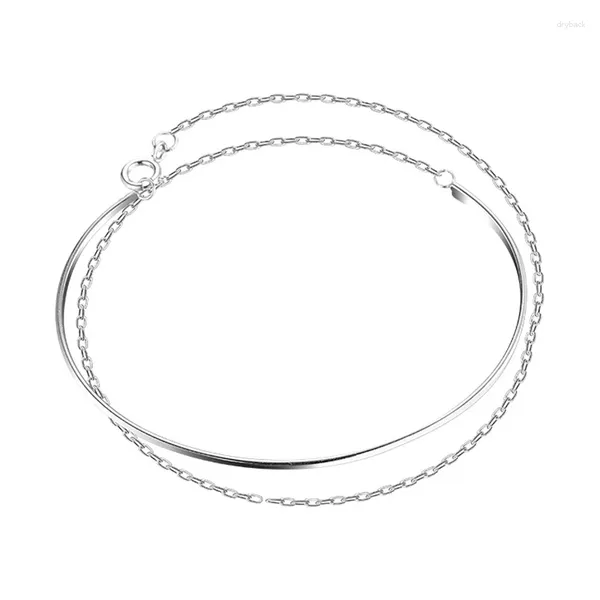Ссылка браслетов стерлингового серебряного цвета для женщин и кольцевого шарма женская сеть