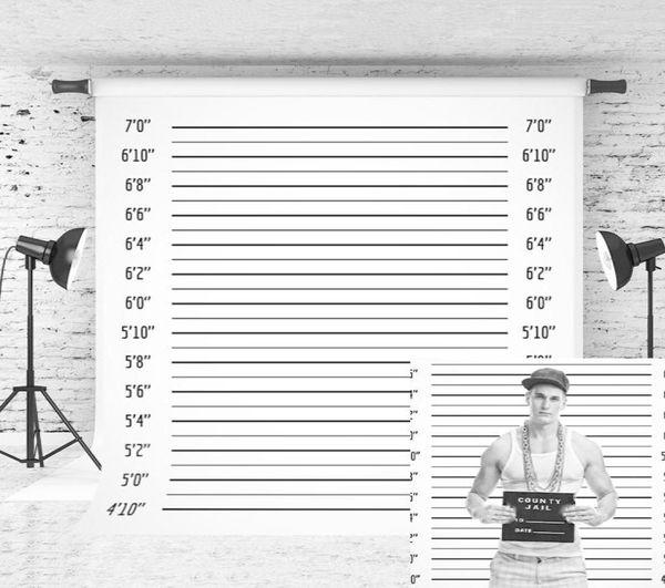 Dream 5x7ft Police Lineup Backdrop Black Line Bugs Pofral Hintergrundpograph Bachelorette Party Jail Game Decor Backd8572997