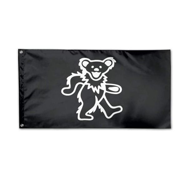 Bandeira de urso morto grato 3 x 5 pés decorativo 100d poliéster interno bandeira de decoração de suspensão externa com ilhós de bronze 5503082